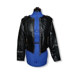 Black Faux Leather Moto Jacket